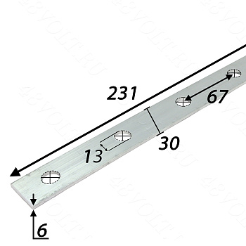 Перемычка LTO (литий-титанат) 66160 4 отверстия 6мм